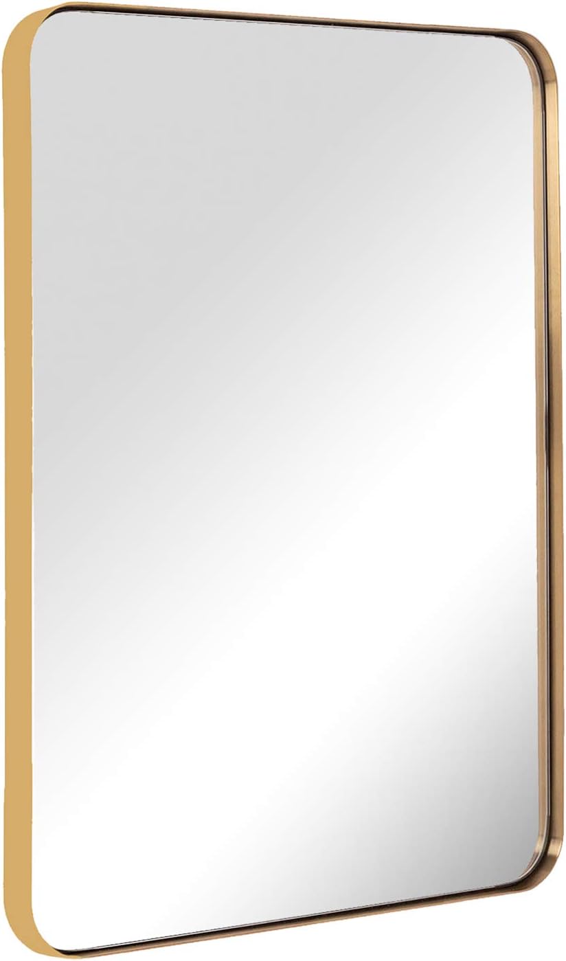 30”x40” Brushed Bronze Stainless Steel Bathroom Mirror V9913