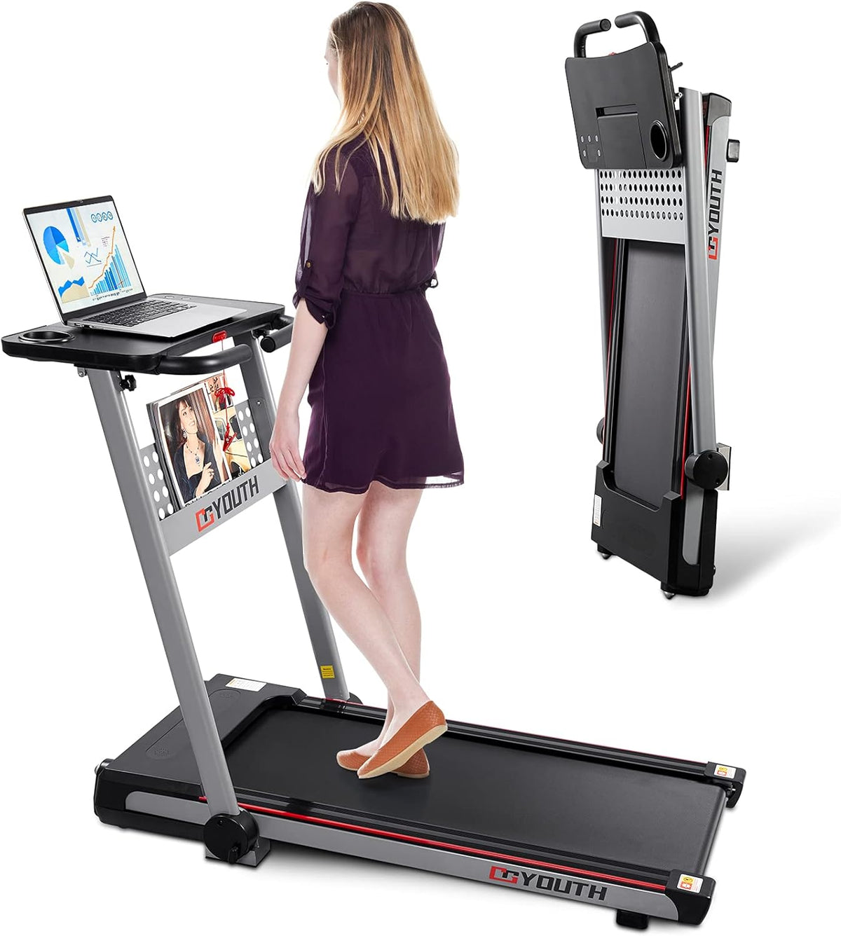 2.25HP Electric Folding Treadmill with LED Display R347223