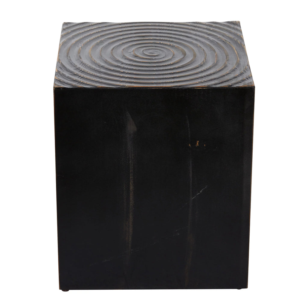 Black Wood Carved Accent Table L571543