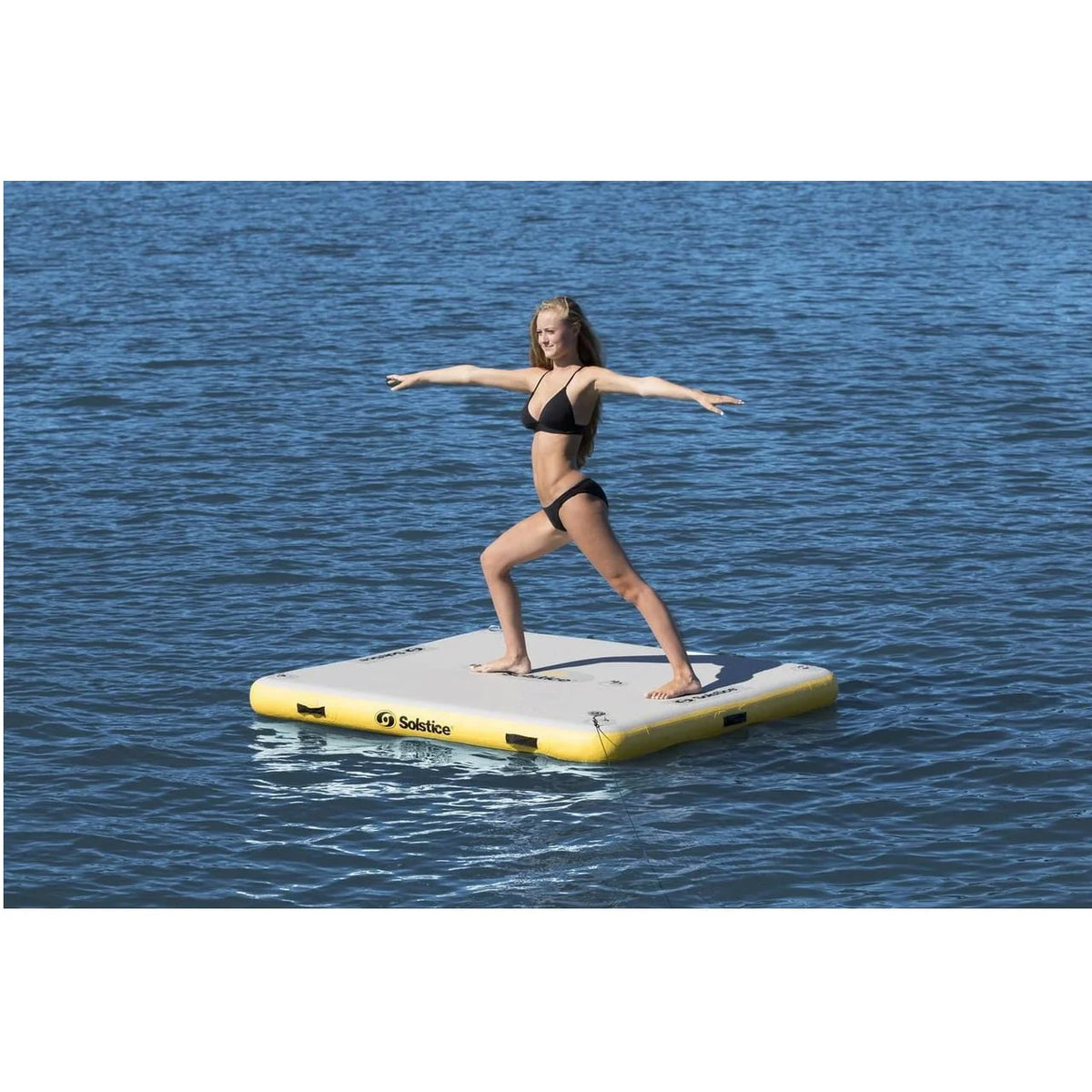 6-Ft Yellow and White Inflatable Dock with Handles J9140