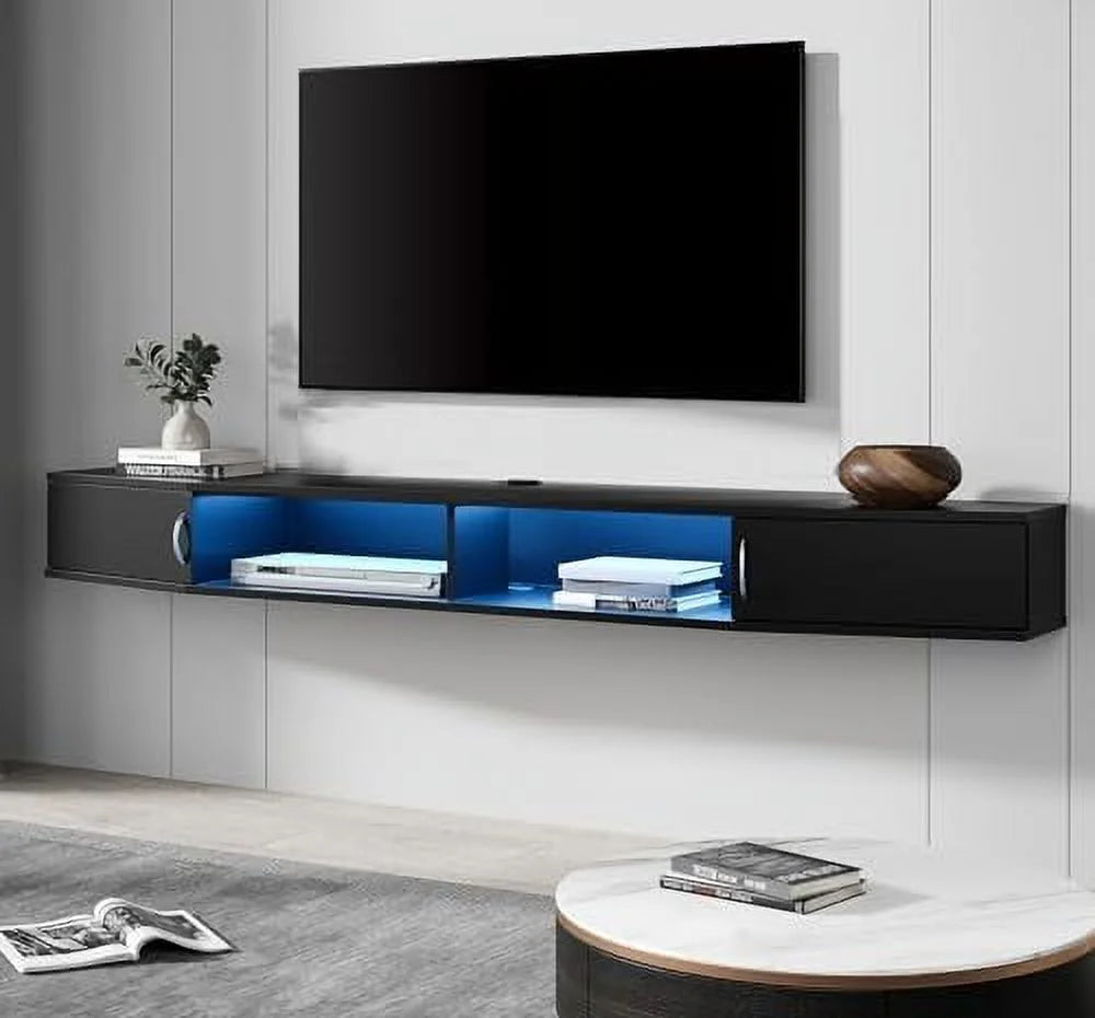Black Floating Wall Mounted TV Stand Q9478