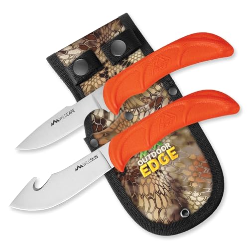 4-Piece Hunting Knife Set with Camo Belt Scabbard D348