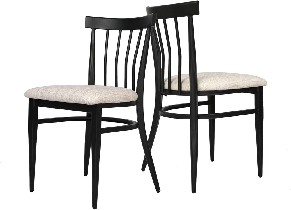 Set of 2 Metal Dining Chair with Wood Seat S706