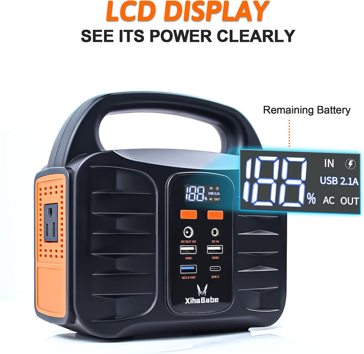Portable Power Station 155Wh 110V/100W AC Outlet Lithium Battery F14016