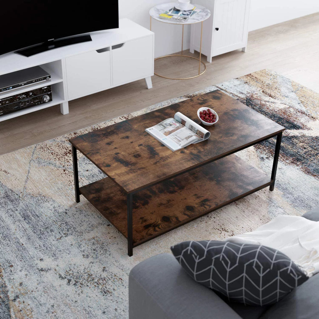 2-Tier Coffee Table with Storage Shelf V684