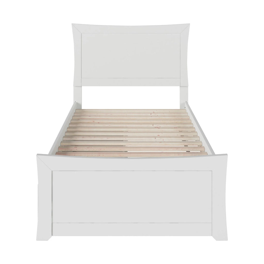 Twin XL Platform Bed with Footboard in White P997589
