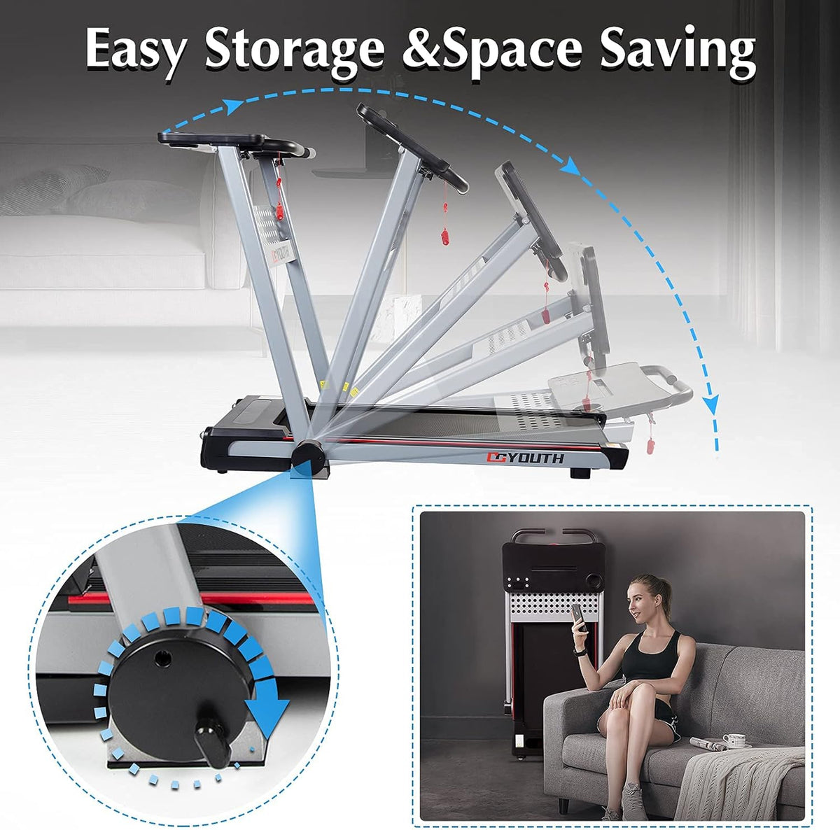 2.25HP Electric Folding Treadmill with LED Display R347223
