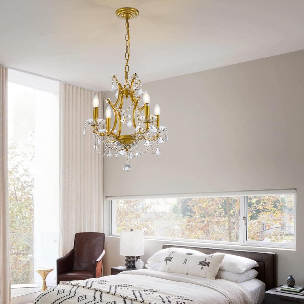 4-Light Gold Crystal Chandelier H84959