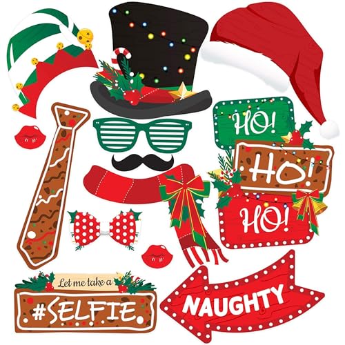 Christmas Photo Booth Props 38pc Set L360