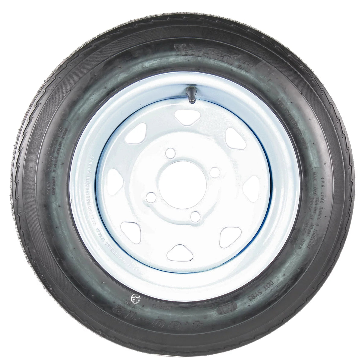 12" Trailer Tires On Rims 4 Lug White Spoke J411