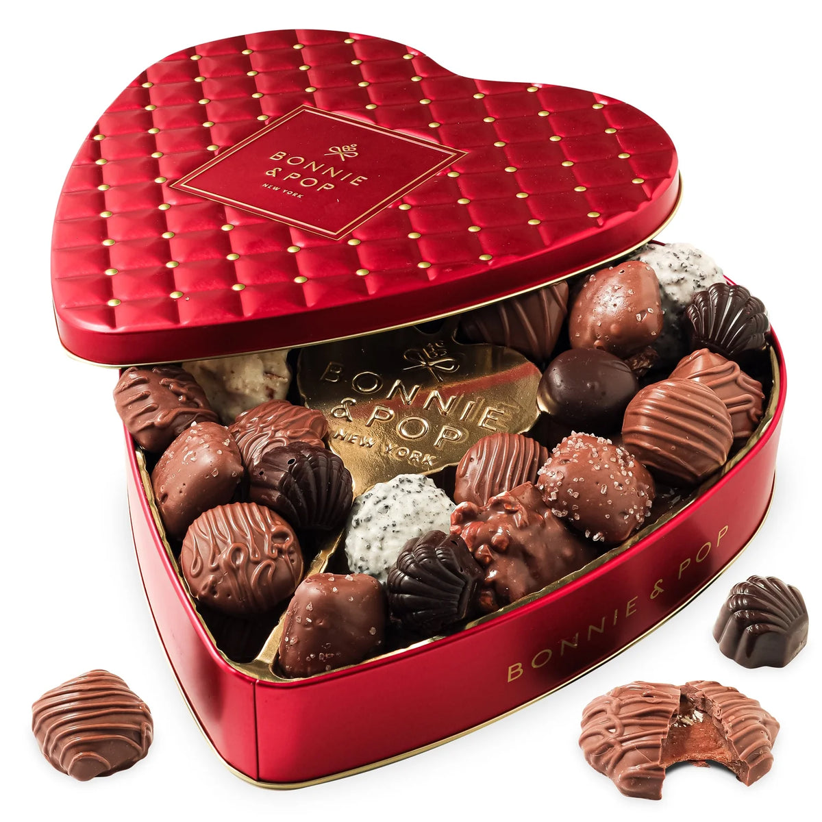 Heart Shaped Chocolate Gift Basket with Assorted Milk Chocolate Truffles M980