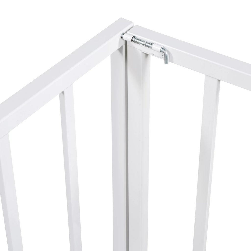 Queen Size Metal Floor Bed Frame with Fence and Door E40510