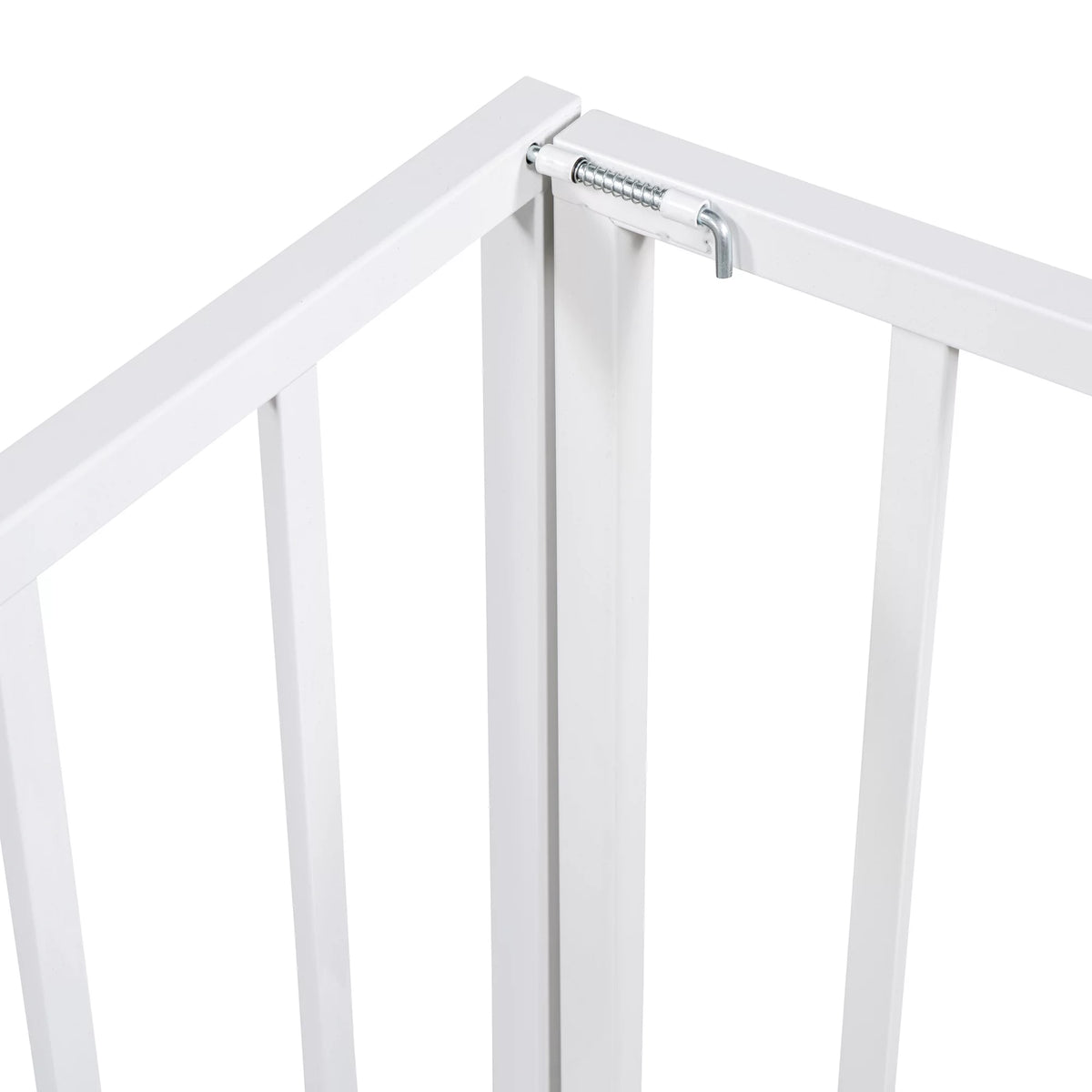 Queen Size Metal Floor Bed Frame with Fence and Door E40510