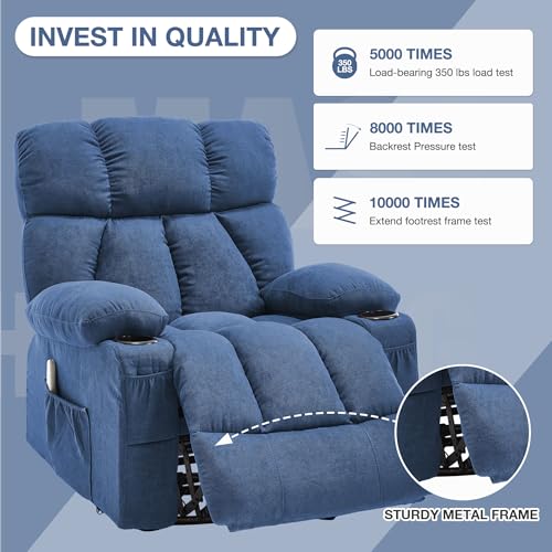 Grey Massage Rocker Recliner Chair with Heat and Vibration U9993