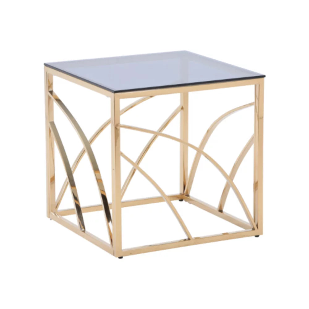 Gold Small Glass End Table J19395