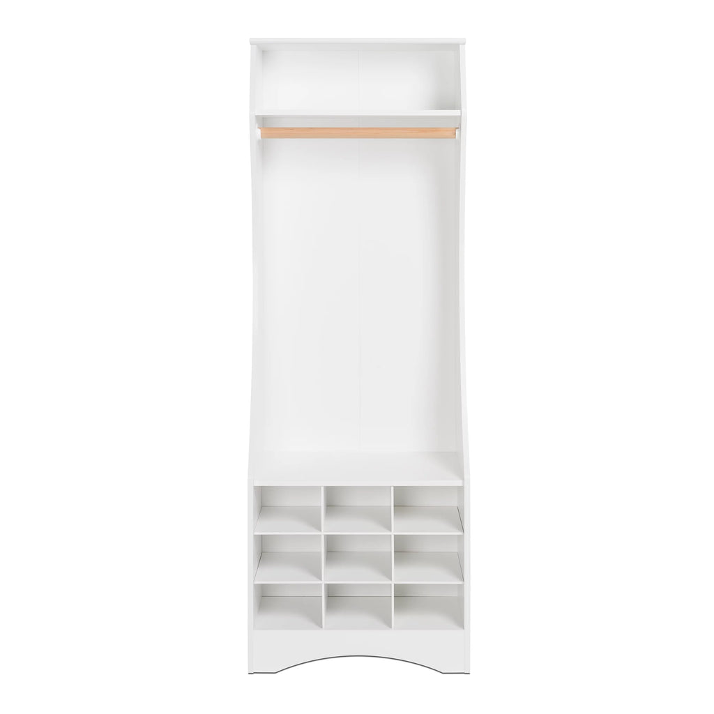 White Compact Wardrobe with Shoe Storage S9931