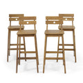 Acacia Wood Backed Barstools, Set of 4 J95246