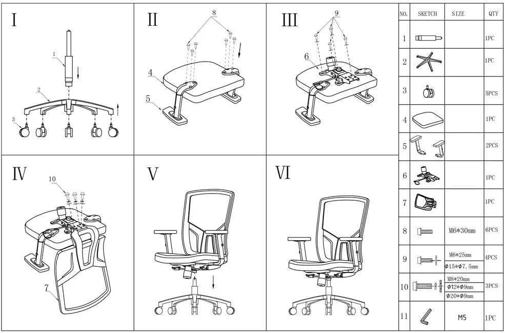 Ergonomic Mesh Office Chair with Lumbar Support L53656