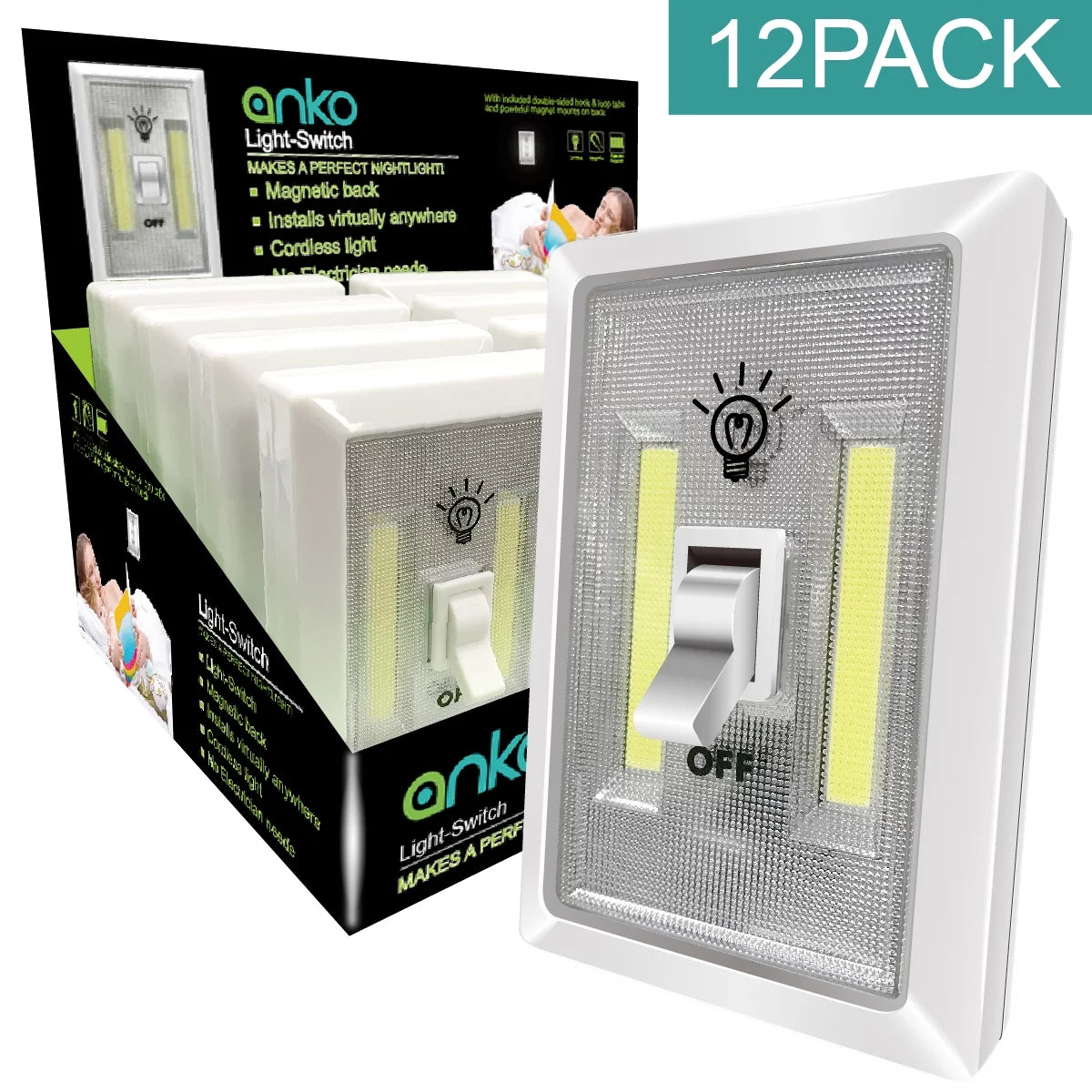 LED Night Light, 200 Lumen COB Portable Magnetic Emergency Light E2865