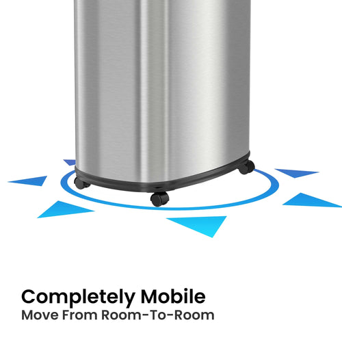 13 Gallon Stainless Steel Touchless Trash Can with Odor Filter and Wheels N8746