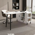 L-Shaped Corner Desk with 4 Open Shelves K57237
