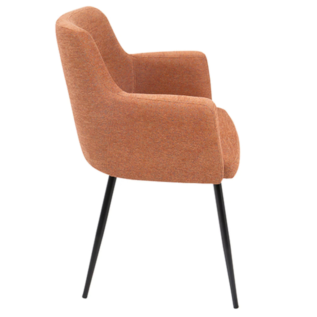 Orange Fabric Dining Accent Chair Set of 2 N75553