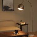 Modern Arc Floor Lamp with Rotatable Hanging Shade, Adjustable Nickel Reading Light with Marble Base, 70 Inch A34823