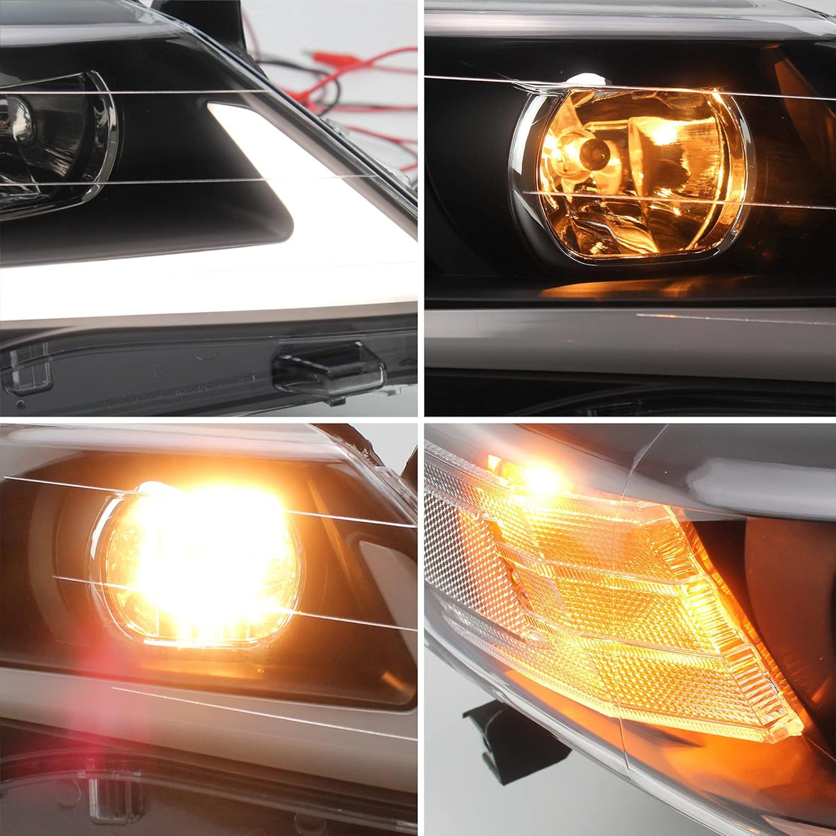 LED Projector Headlights with LED DRL & Halogen High Beam D66919