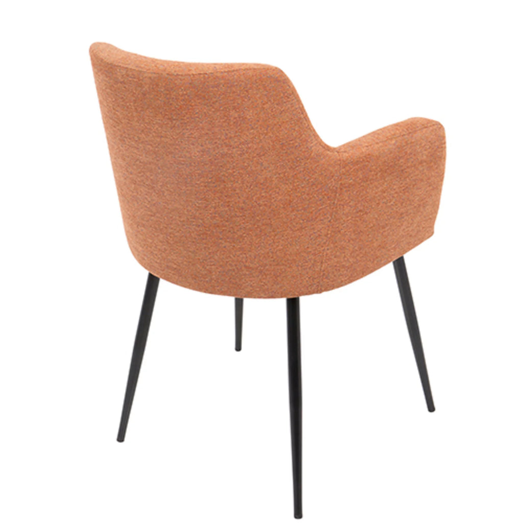Orange Fabric Dining Accent Chair Set of 2 N75553