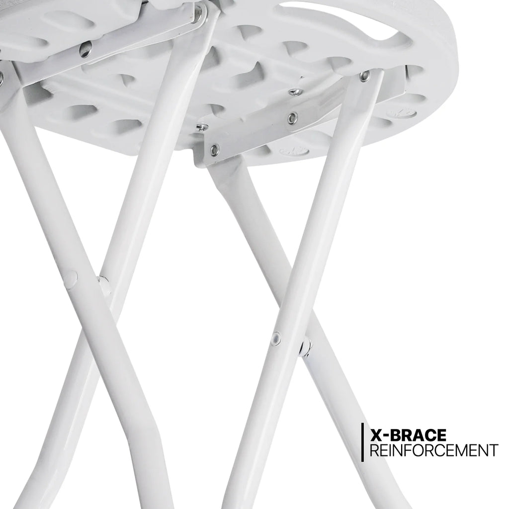 7 Pieces 4.5 FT Folding Round Table and Chair Set White S381