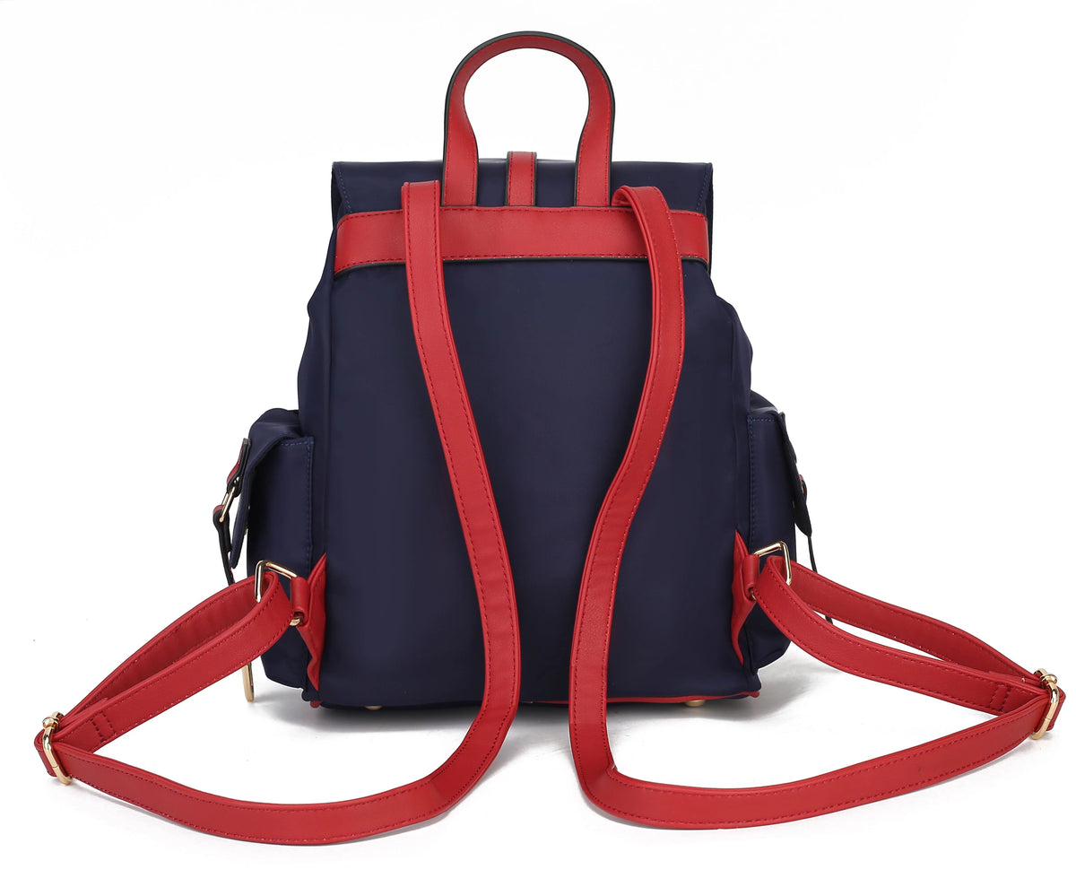 Nylon & Smooth Vegan Leather Women’s Backpack N250