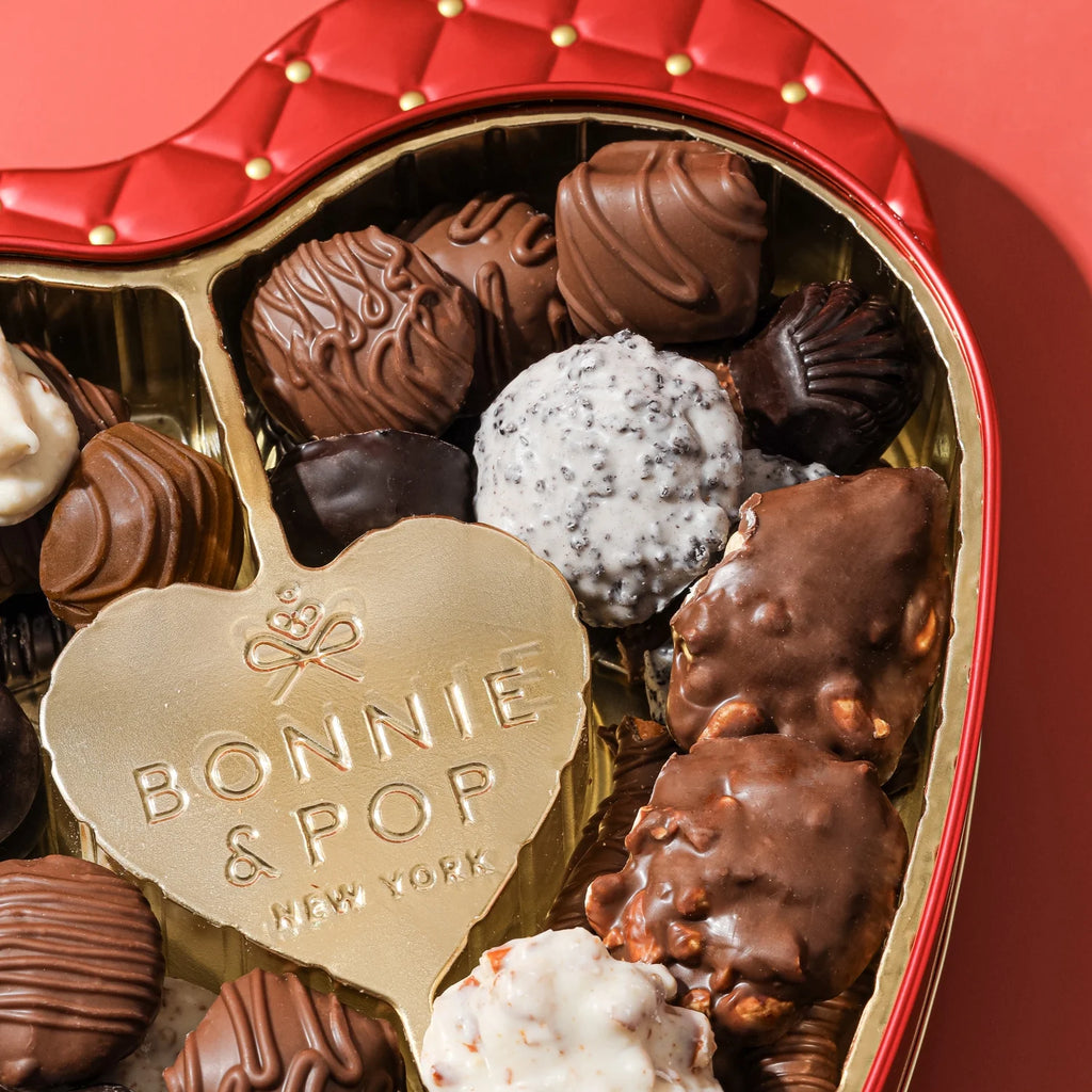 Heart Shaped Chocolate Gift Basket with Assorted Milk Chocolate Truffles M980