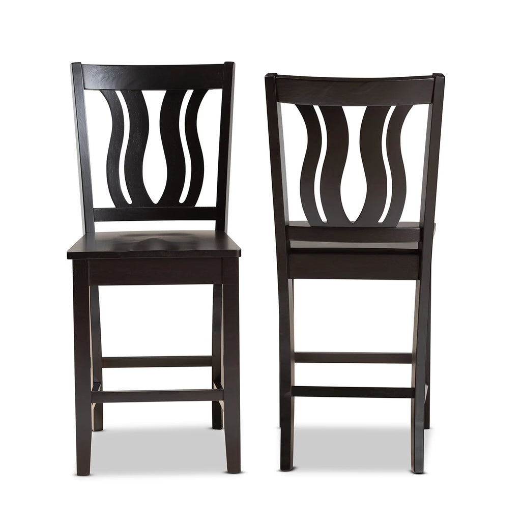 Dark Brown Bar Stool Set of 2 P53355