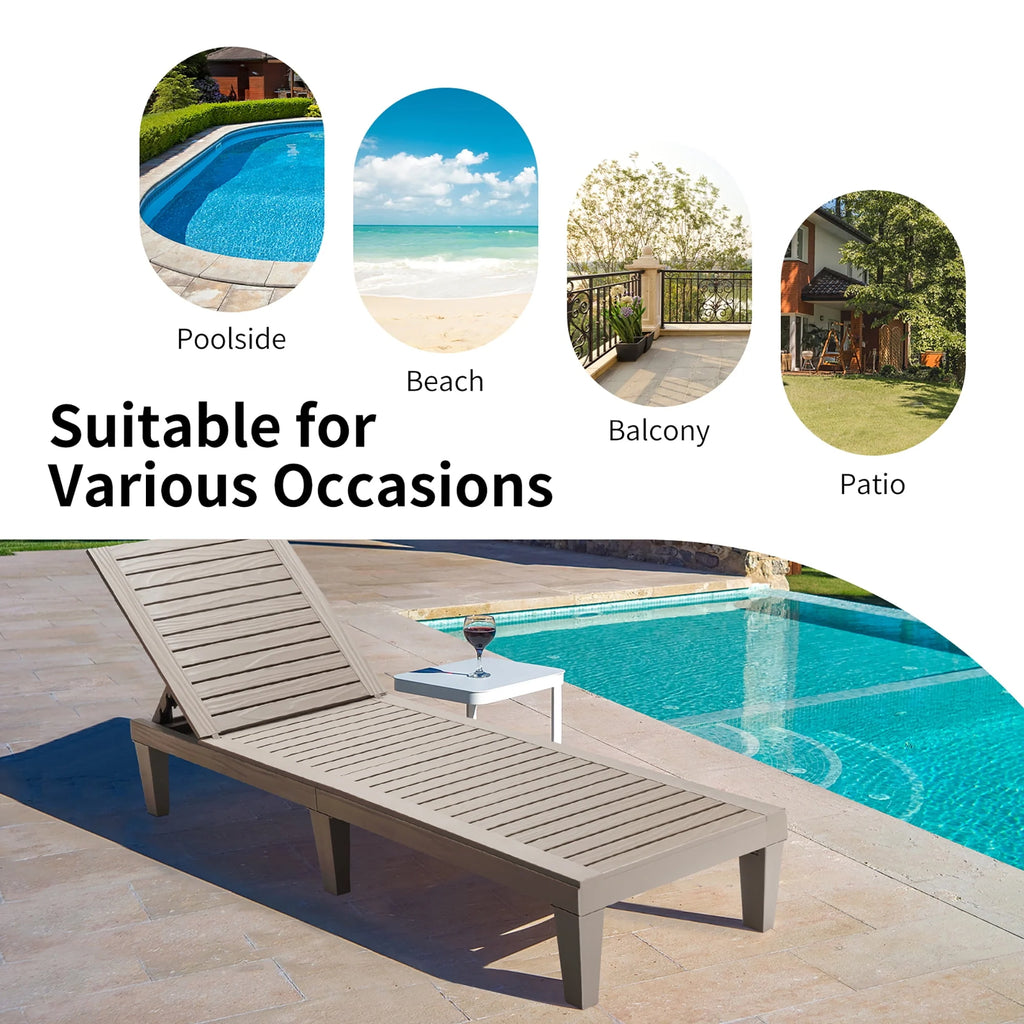 Adjustable Black Patio Lounge Chair U43454