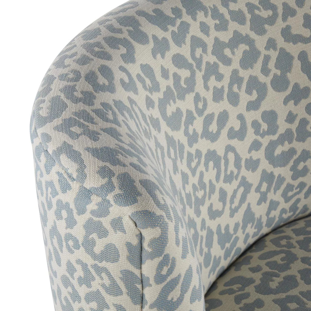 Blue Leopard Slipper Chair L3937