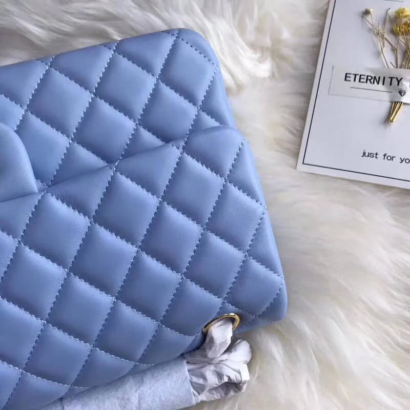 Blue Lambskin Leather Flap Bag A640190
