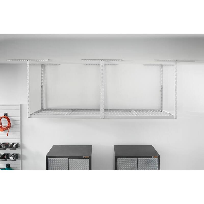 Hammered White Adjustable Height Overhead Garage Storage Rack G6199