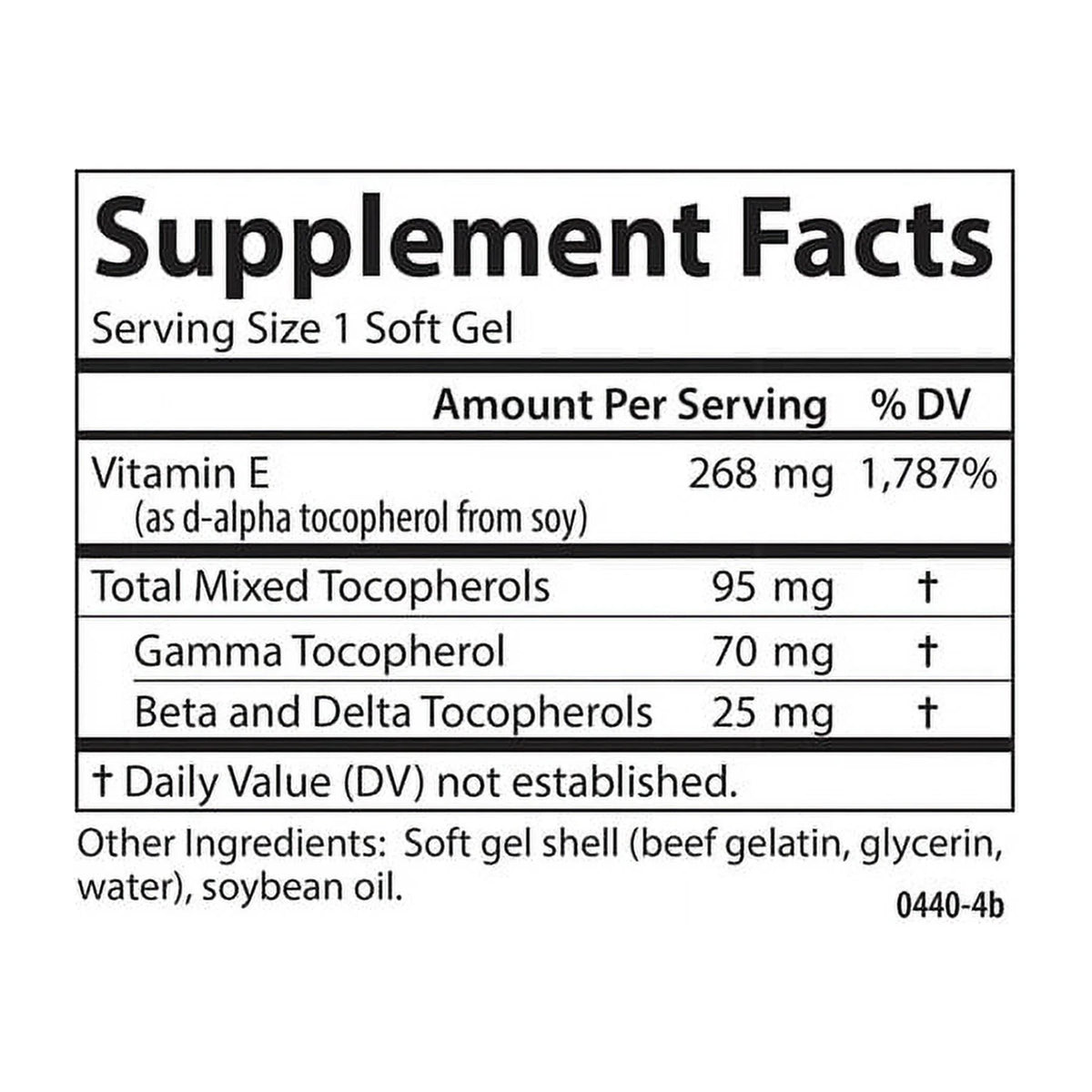 Vitamin E 400 IU 100 Soft Gels D9043