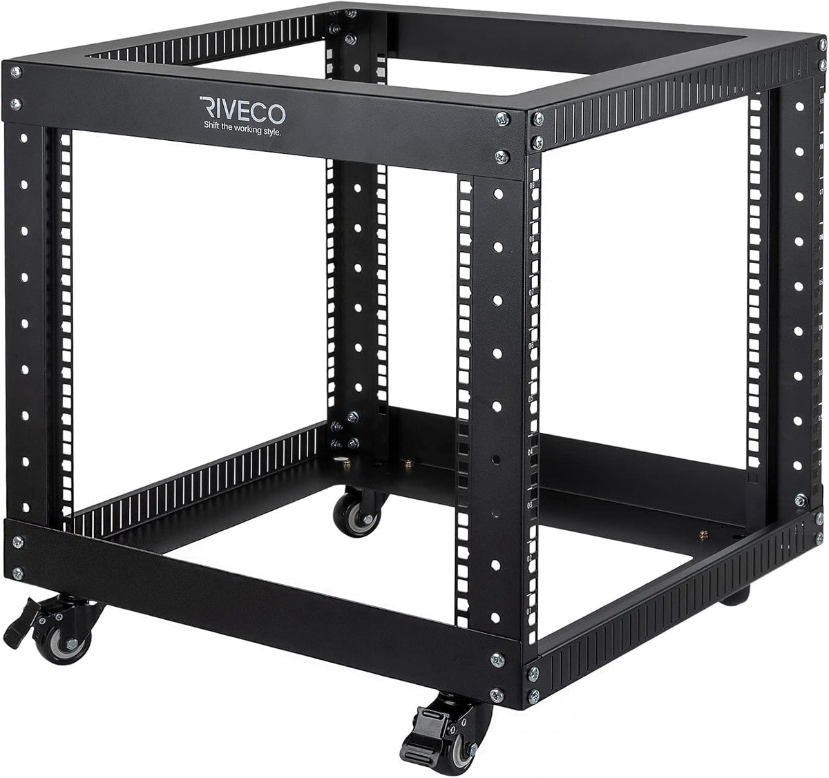 9U Open Frame Server Rack with Casters Black J218269
