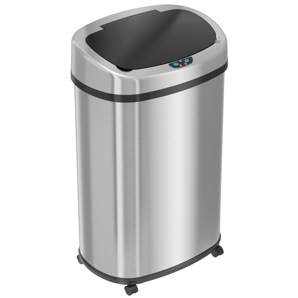 13 Gallon Stainless Steel Touchless Trash Can with Odor Filter and Wheels N8746