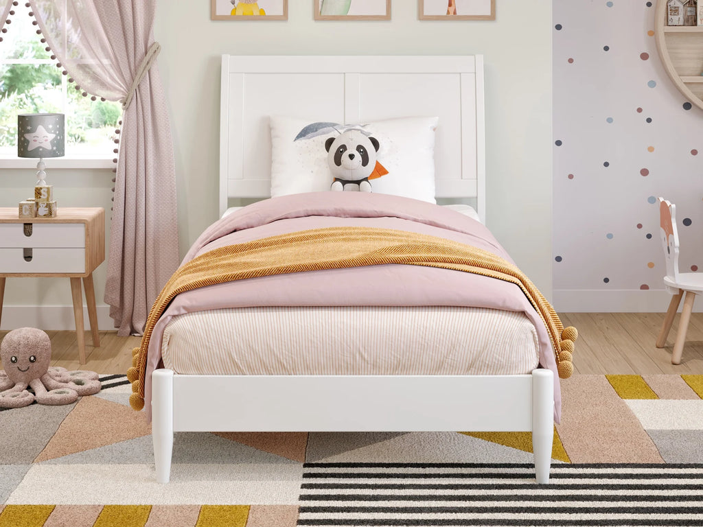 Twin Solid Wood Sleigh Platform Bed F5840