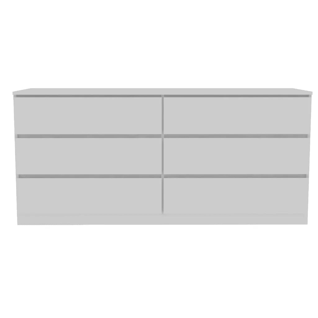 6 Drawer Double Dresser Light Gray S782