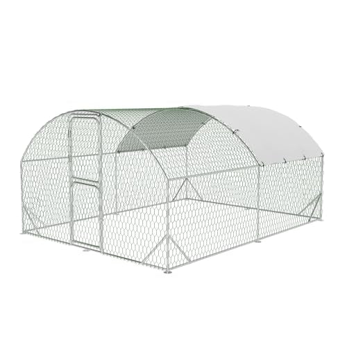 Large Metal Chicken Coop Run with Cover Y190049