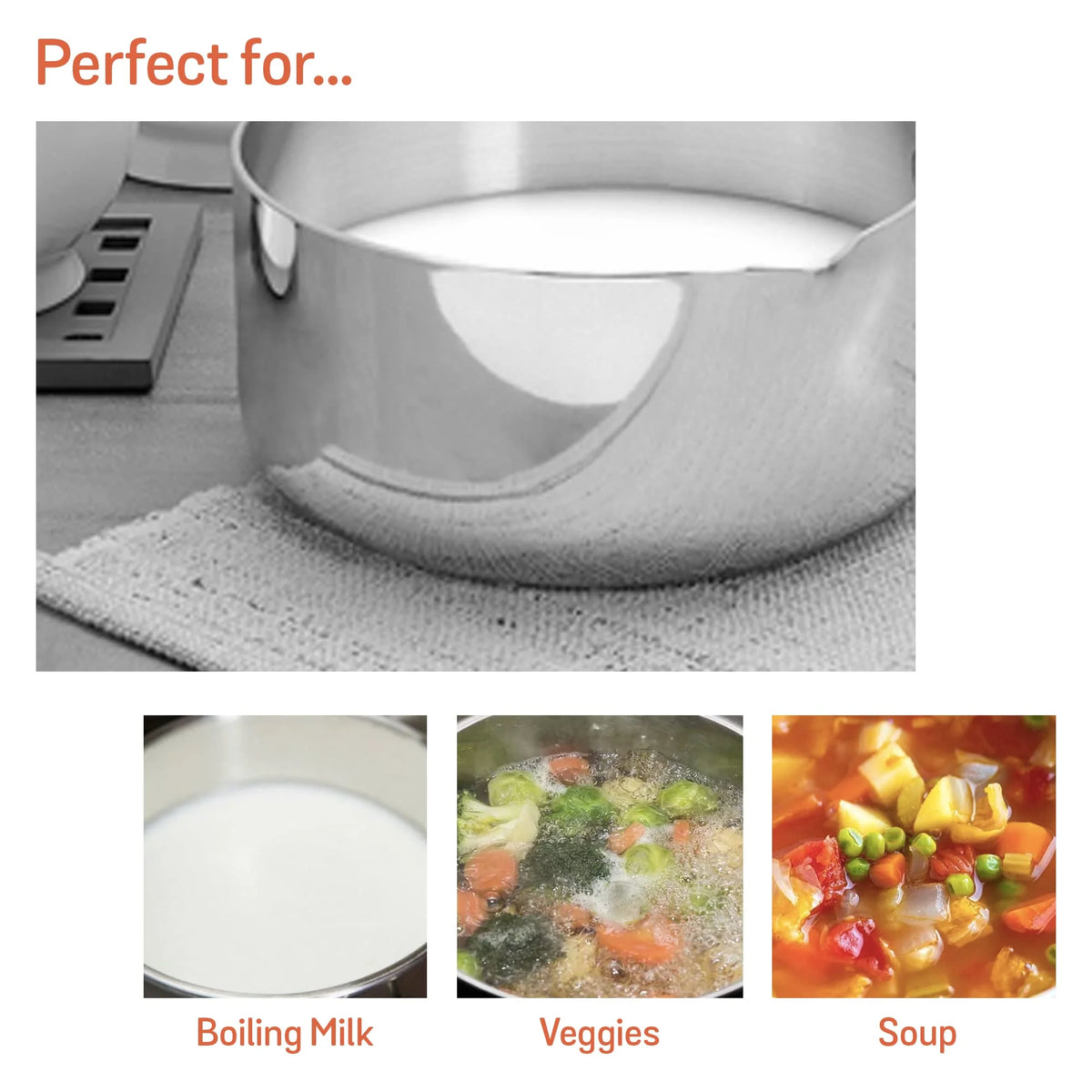 14Cm Stainless Steel Triply Milkpan C620