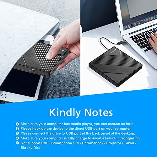 External DVD Drive USB 3.0 USB C CD/DVD +/-RW Optical Drive W271