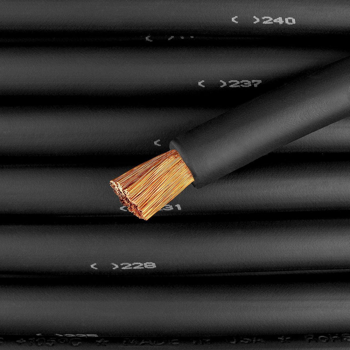 20 Feet Black 100% Copper Extra Flexible Welding Cable 600 Volt G773