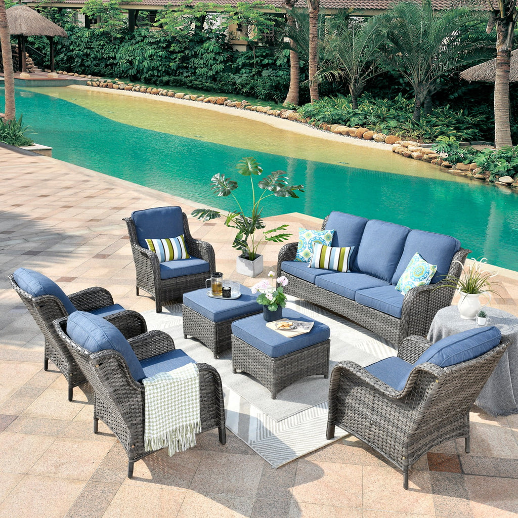 7 Pieces Wicker Rattan Sectional Sofa Z221