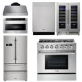 36 Propane Gas Range, Range Hood, Microwave, Refrigerator, Dishwasher, Wine Cooler X18256