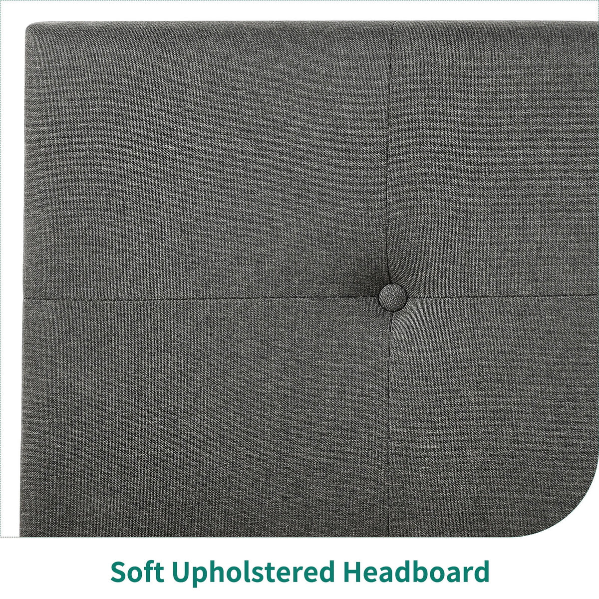 Queen Upholstered Platform Bed Frame with Adjustable Headboard X637469