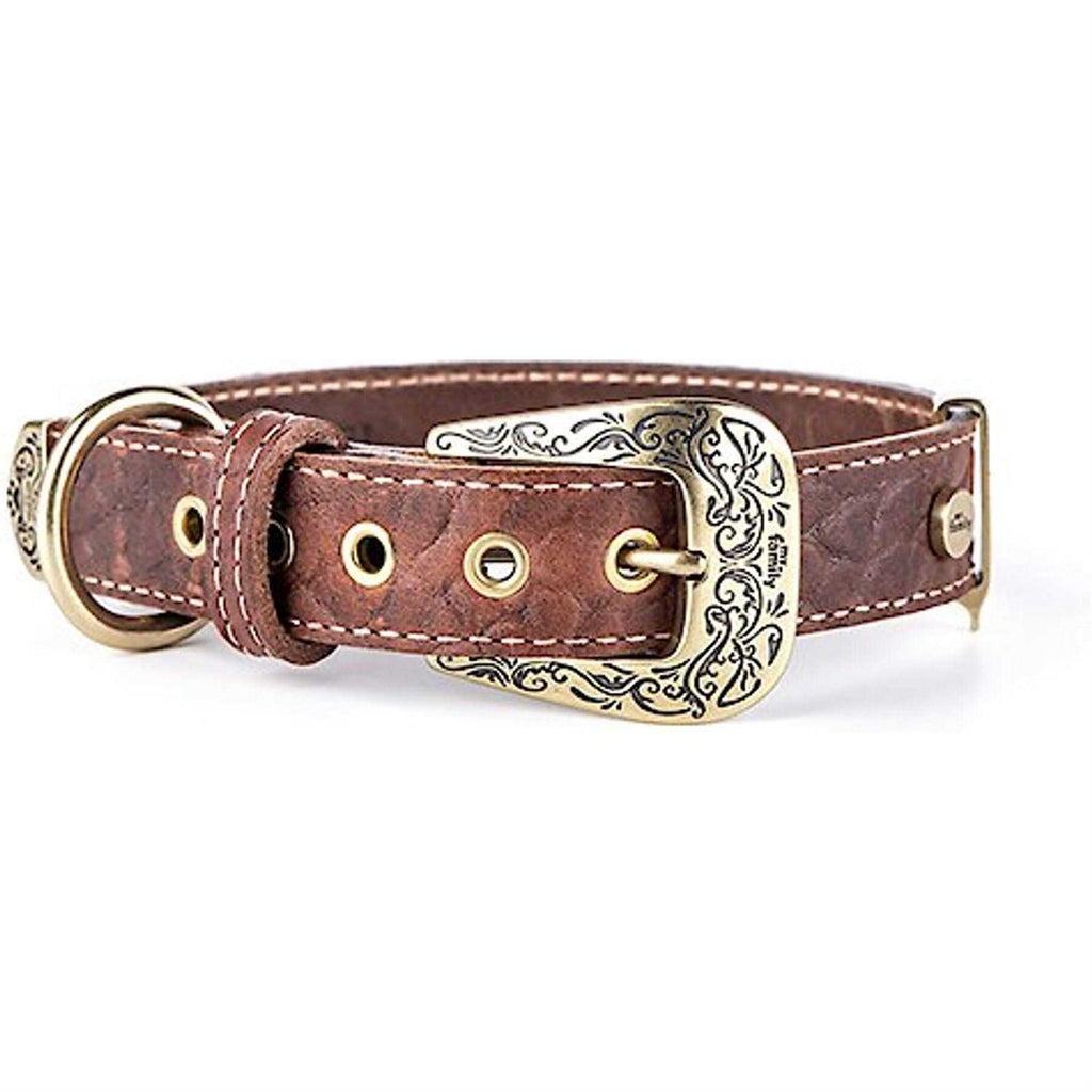 Genuine Embossed Italian Leather Dog Collar B13650